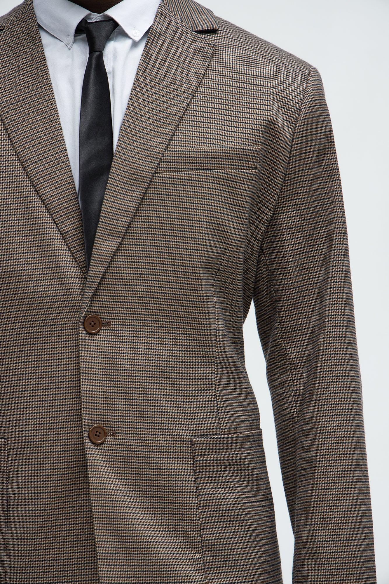 Inoa Houndstooth Blazer - Brown/combo Product Image
