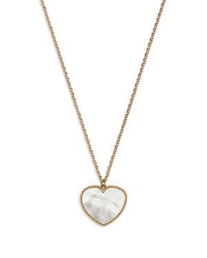 14k Gold Mother-of-Pearl Heart Pendant Necklace, Womens Product Image