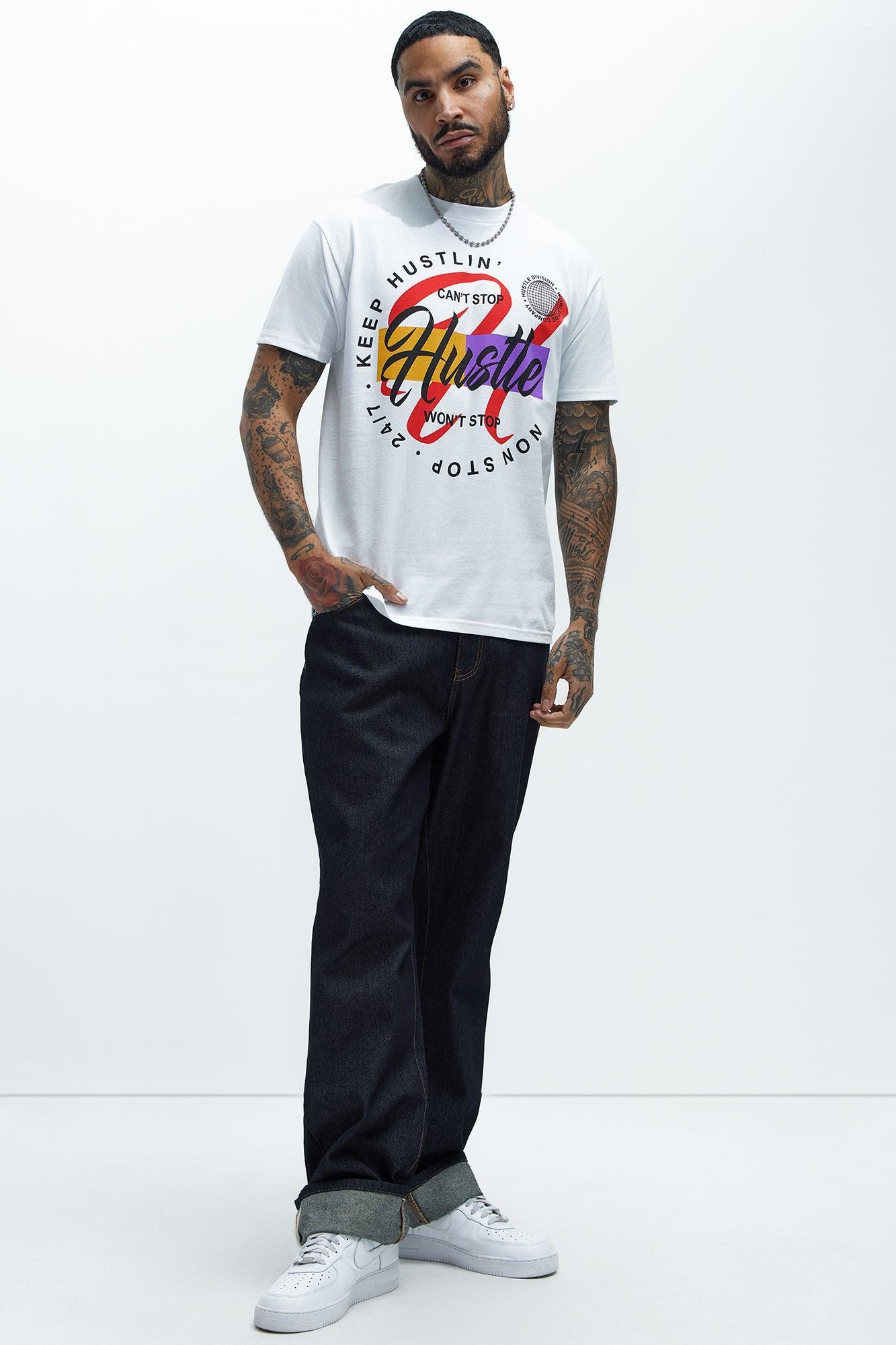 Hustle Non Stop Short Sleeve Tee - White Product Image