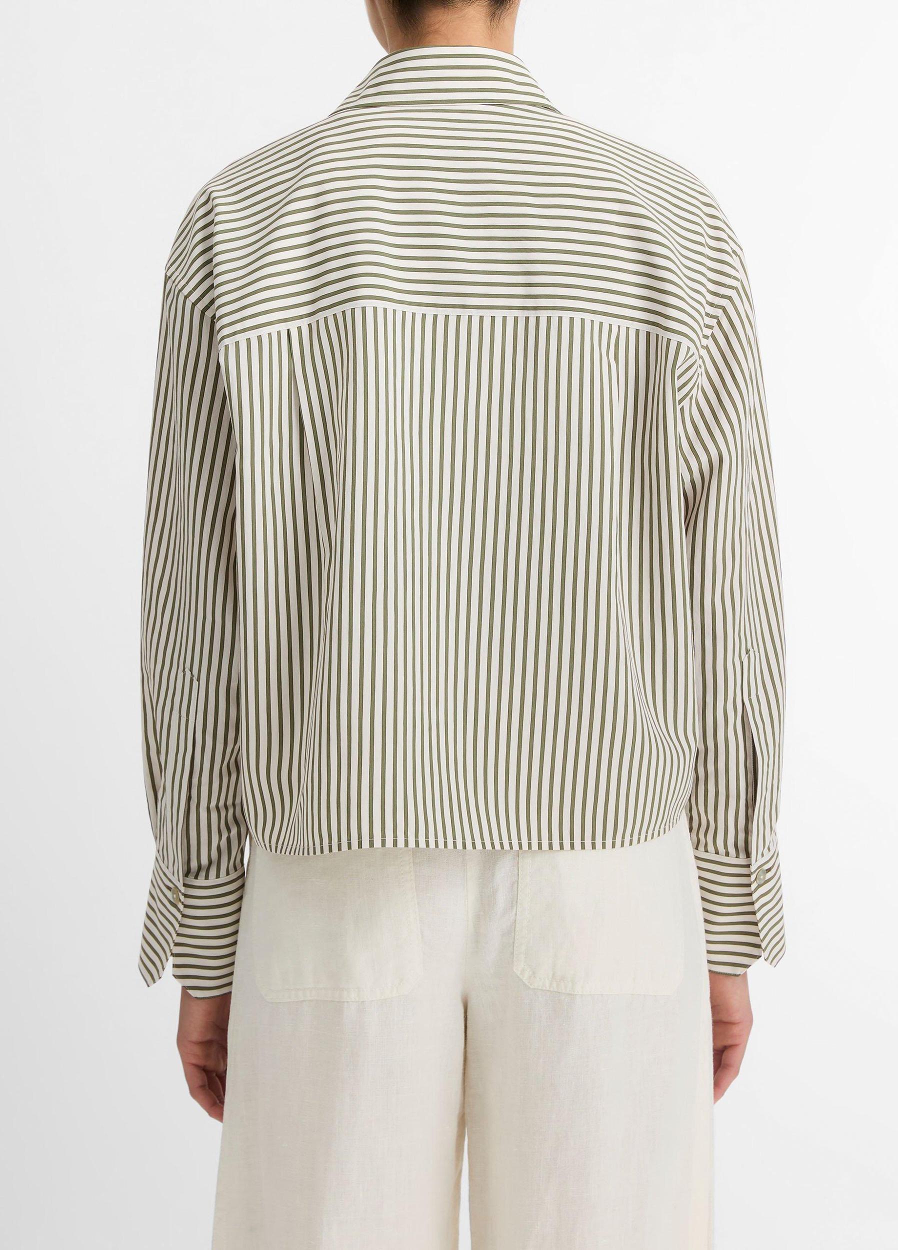 Till Stripe Cropped Button-Front Shirt Product Image