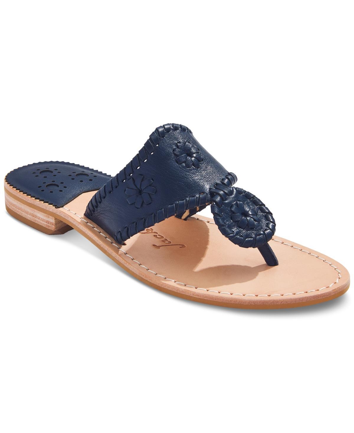 Jack Rogers Jacks Leather Flat Thong Sandals Product Image