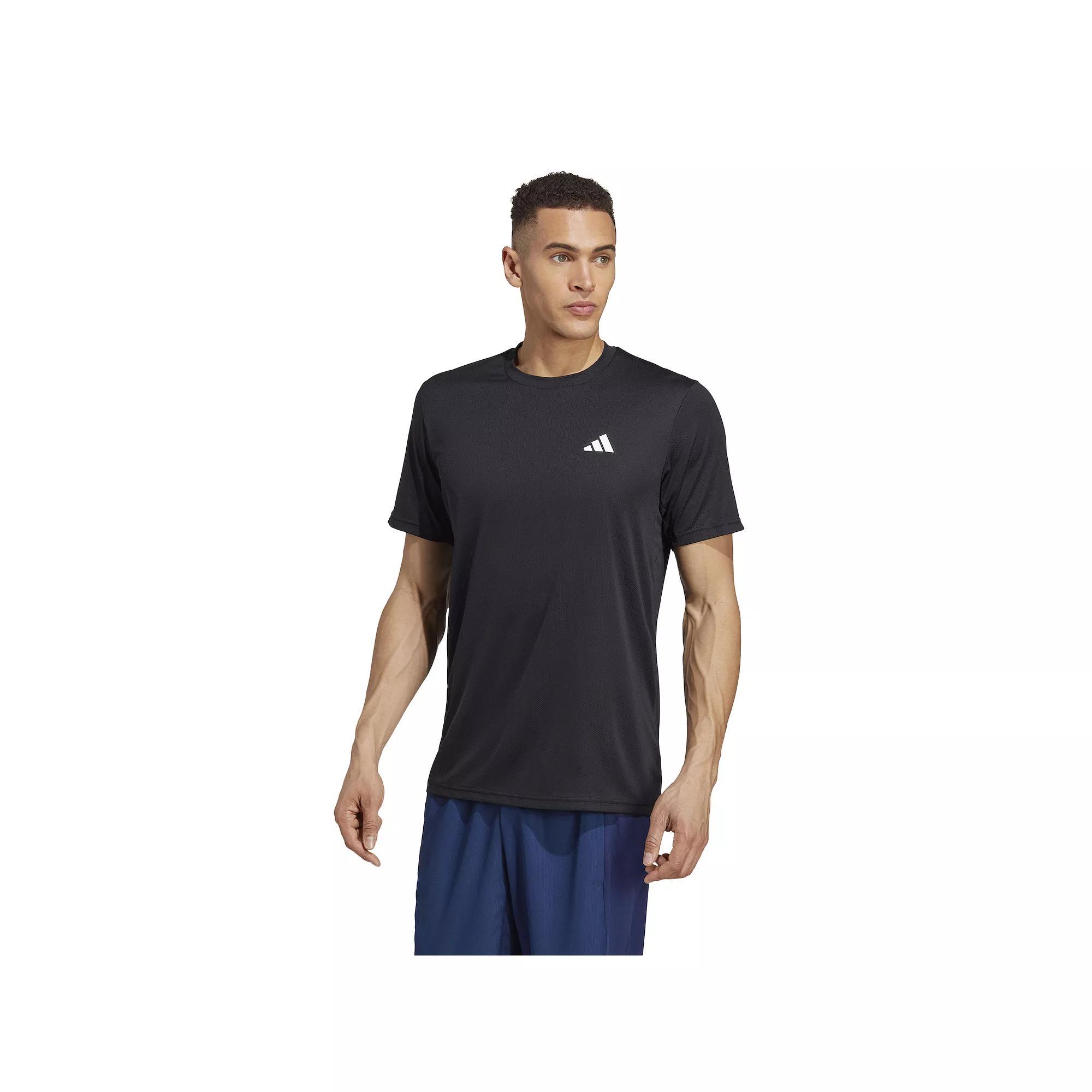 Men's adidas Essentials AEROREADY Training T-Shirt, Size: XXL, Black White Product Image