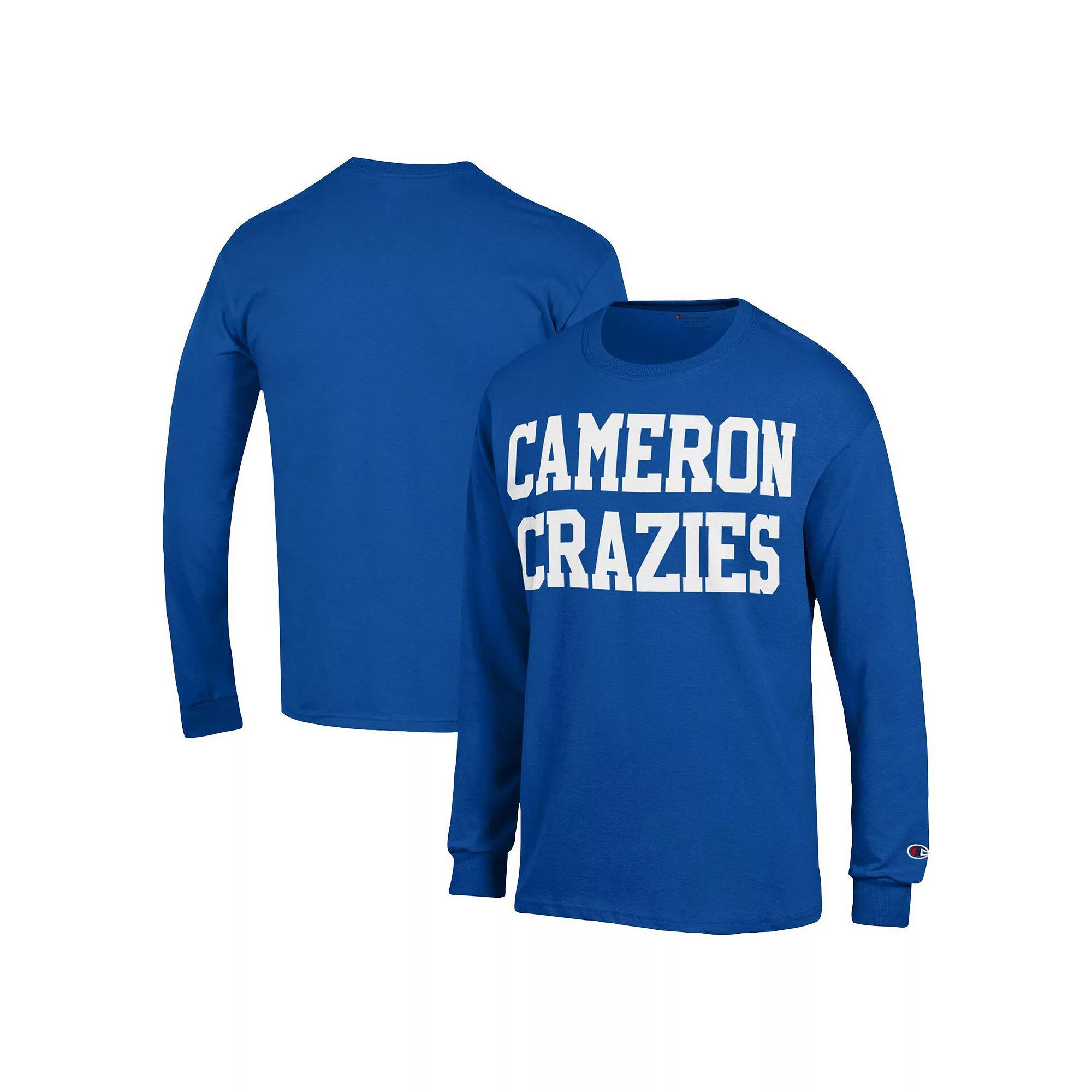 Men's Champion Royal Duke Blue Devils Cameron Crazies Long Sleeve T-Shirt, Size: Large Product Image