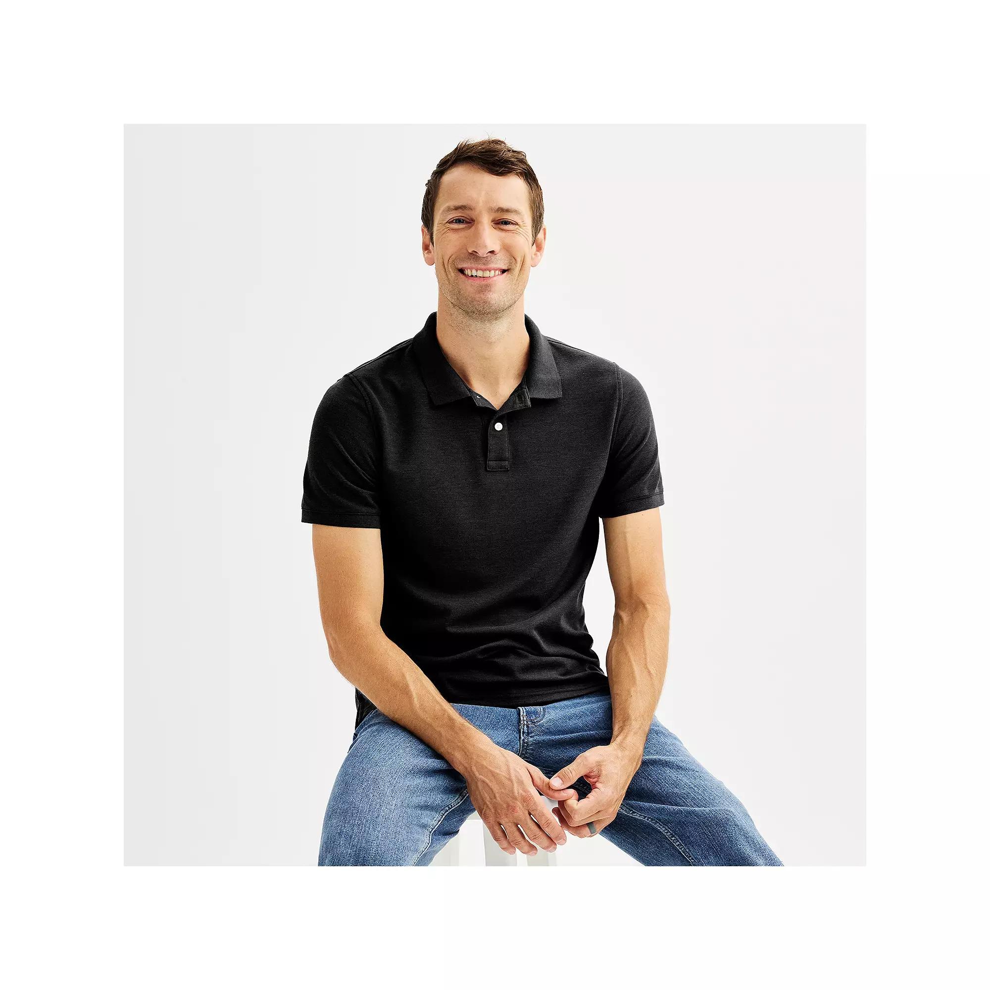 Men's Sonoma Goods For Life® Adaptive Easy Dressing Pique Polo,  Product Image