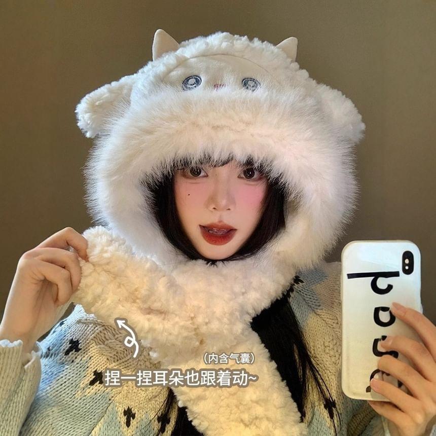 Sheep Faux Shearling Faux Fur Balaclava Product Image