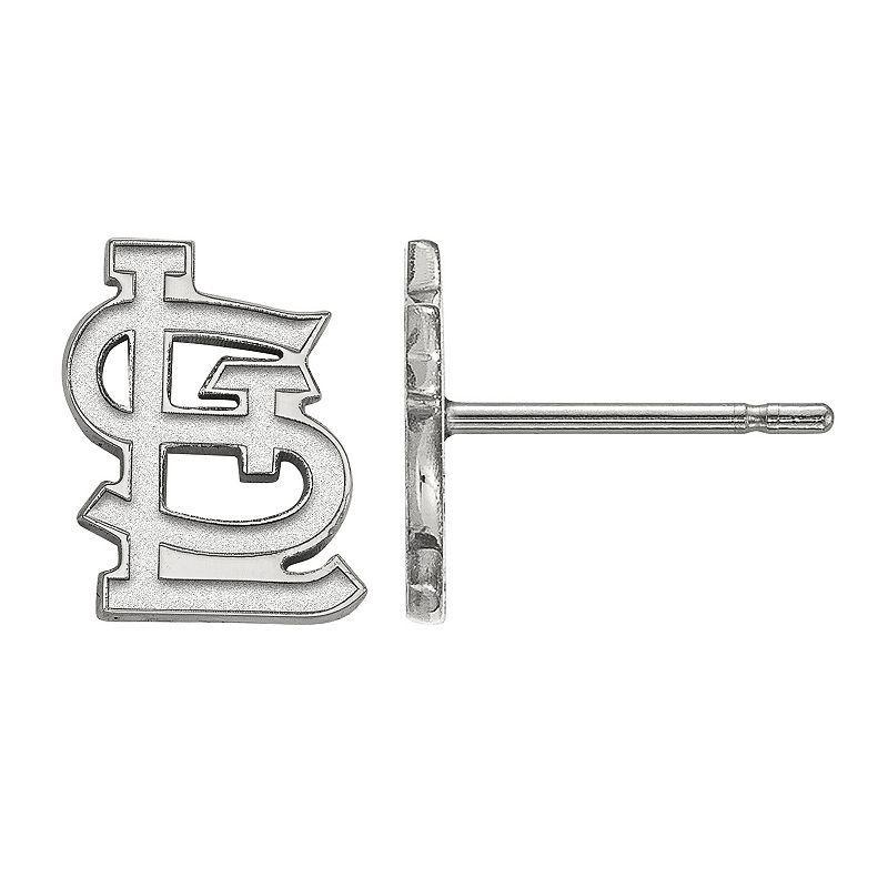 LogoArt 10k Gold St. Louis Cardinals Extra-Small Post Earrings, Womens 10k White Gold Product Image