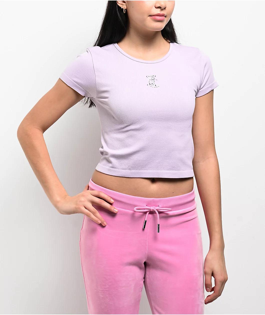 Juicy Couture Seamless Orchid Petal Crop T-Shirt Product Image