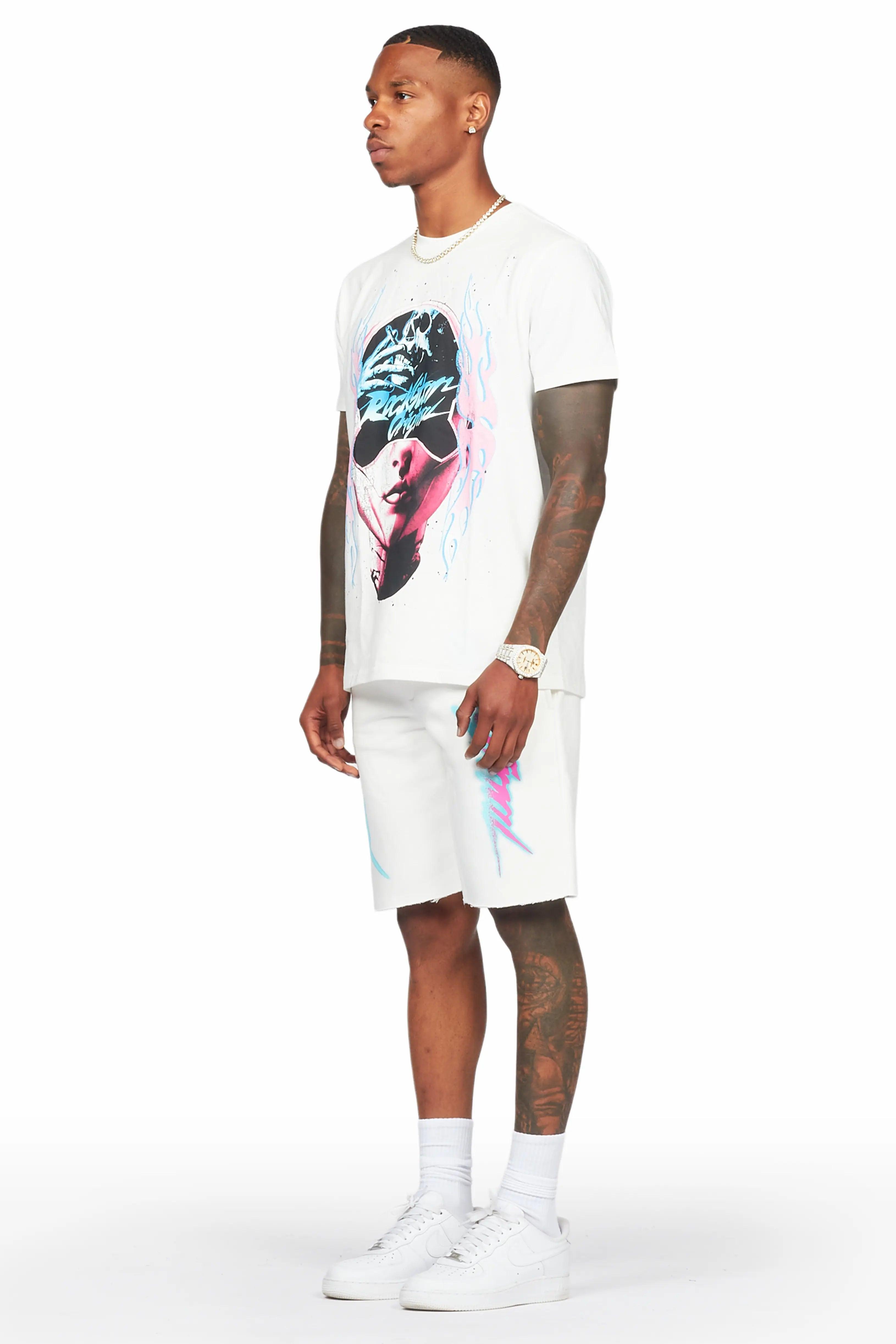 Oberon White T-Shirt/Short Set Male Product Image