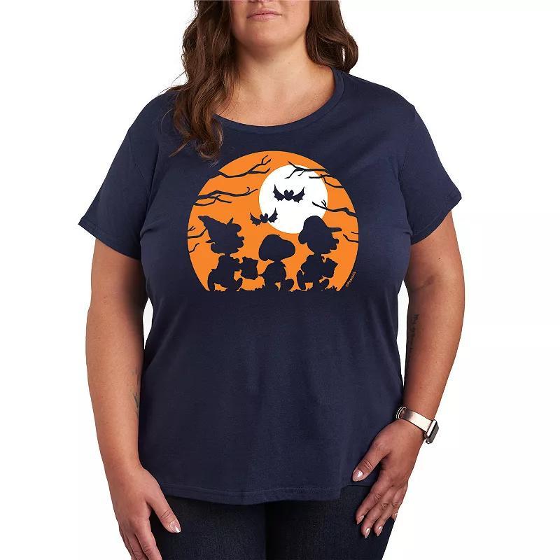 Plus Size Peanuts Trick Or Treat Graphic Tee, Womens Heather Grey Product Image
