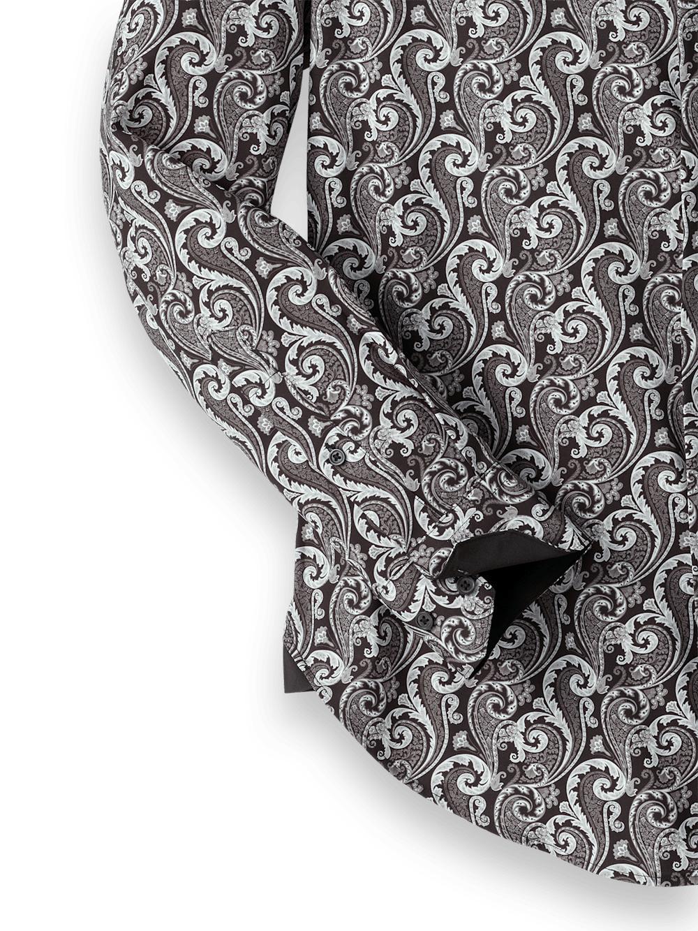 Performance Stretch Paisley Casual Shirt - Black/grey Product Image