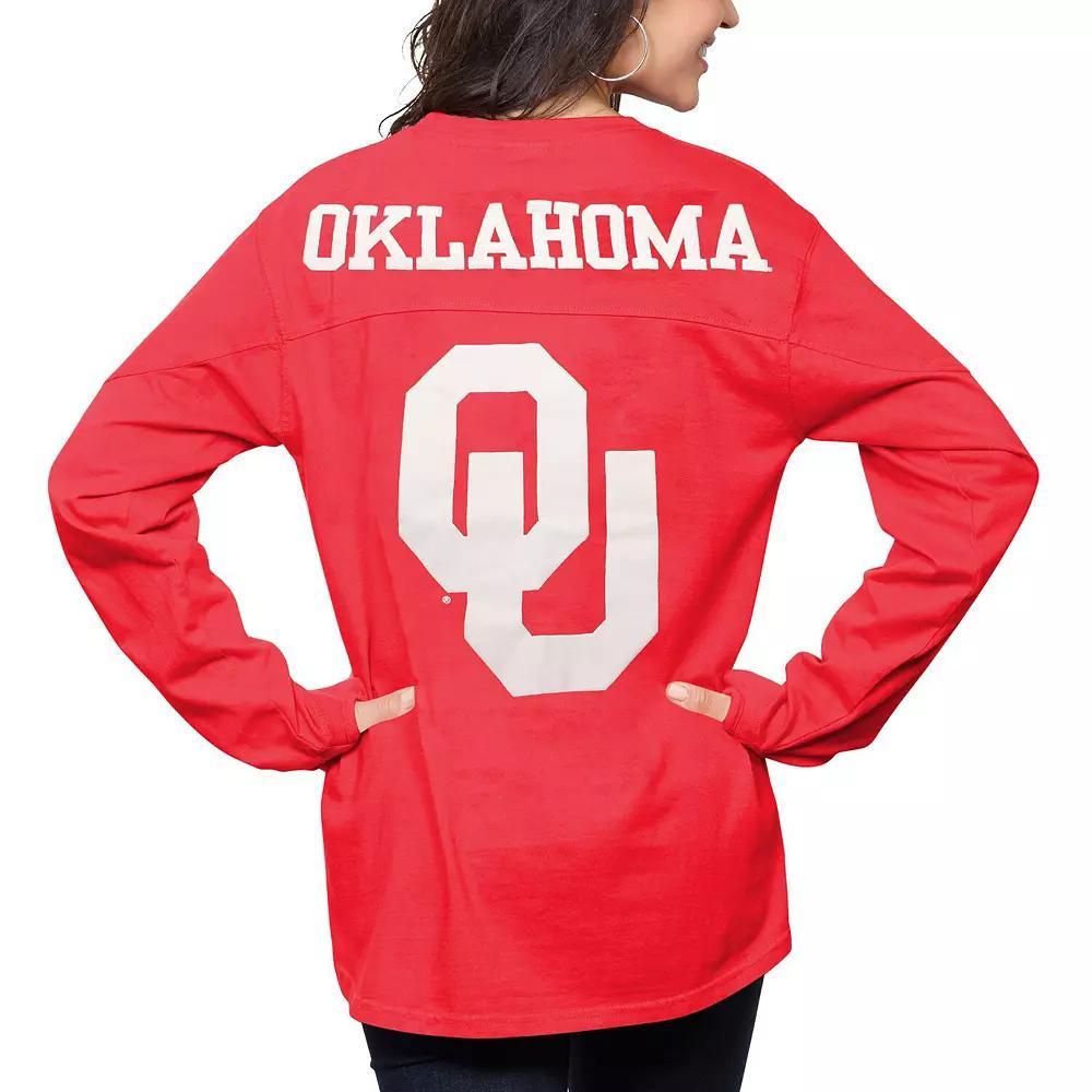 Women's Pressbox Crimson Oklahoma Sooners The Big Shirt Oversized Long Sleeve T-Shirt, Size: Medium, Red Product Image