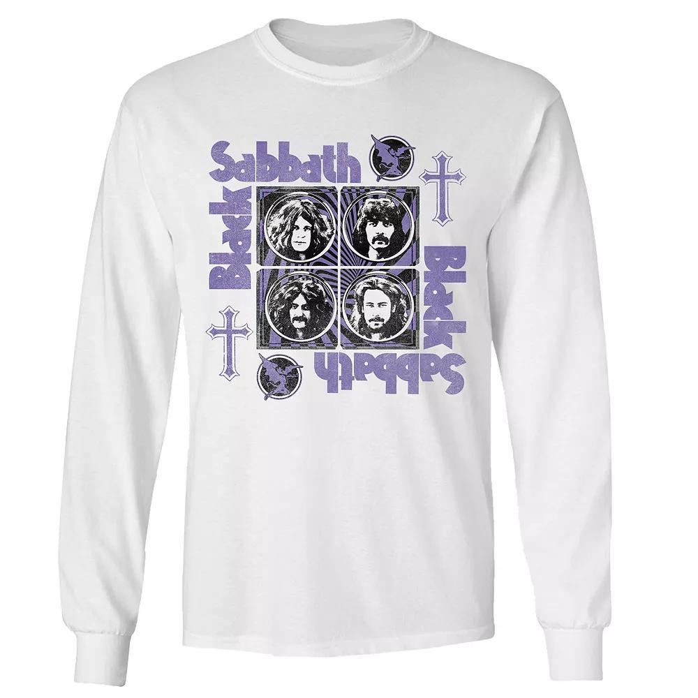 Men's Black Sabbath Core Cross Long Sleeve, Size: Medium, White Product Image