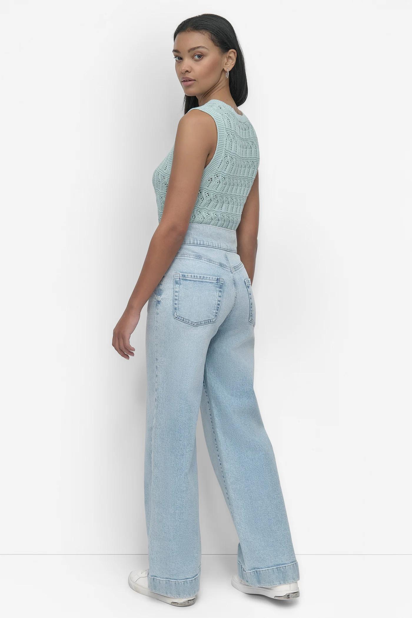 HIGH Rise Length DOUBLE BUTTON TAB WIDE LEG Product Image