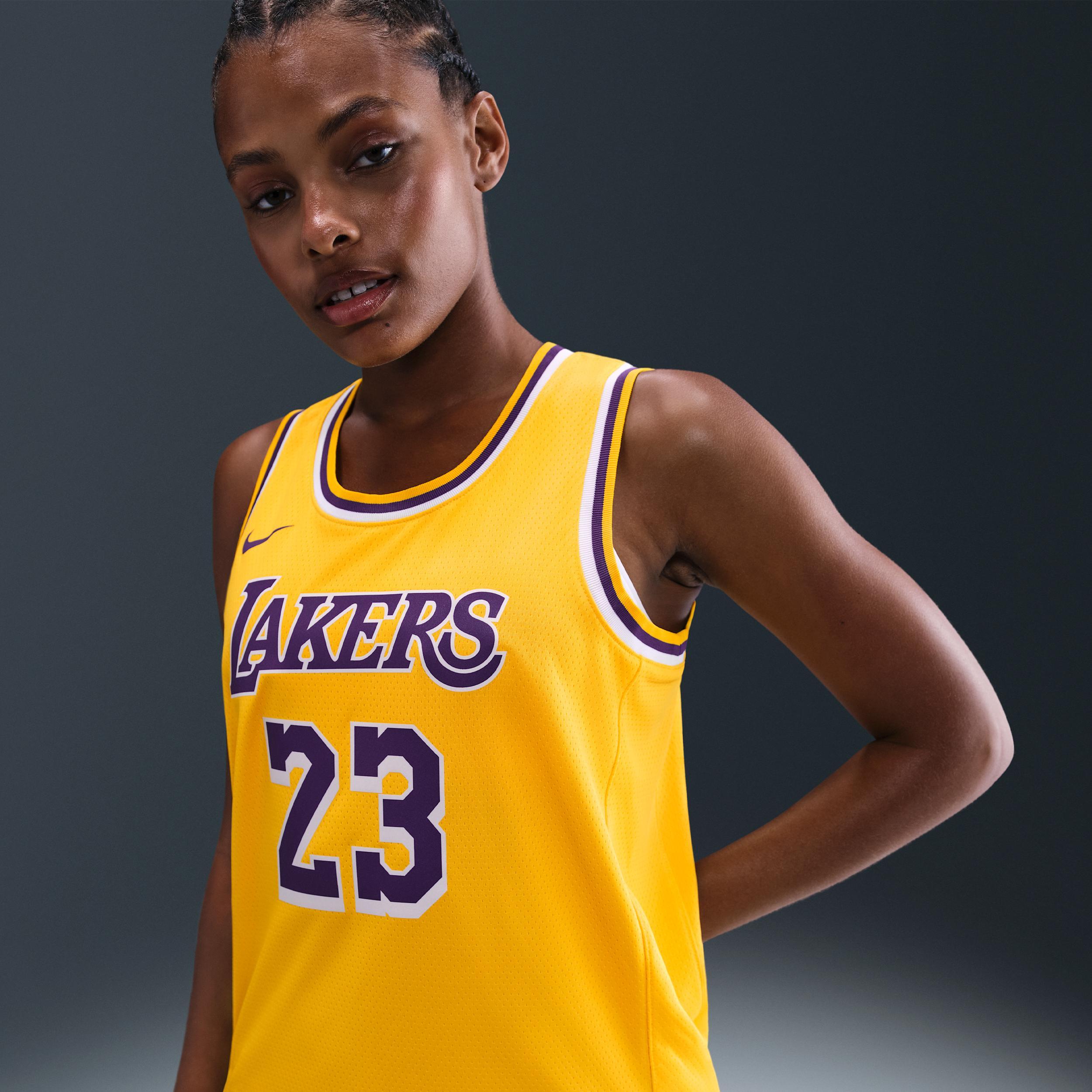 Los Angeles Lakers Icon Edition Nike Mens Dri-FIT NBA Swingman Jersey | DN2009-733 Product Image