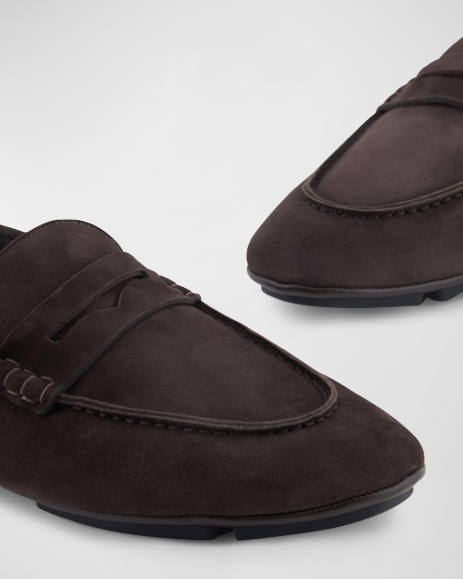 Men's Suede Driver Penny Loafers Product Image