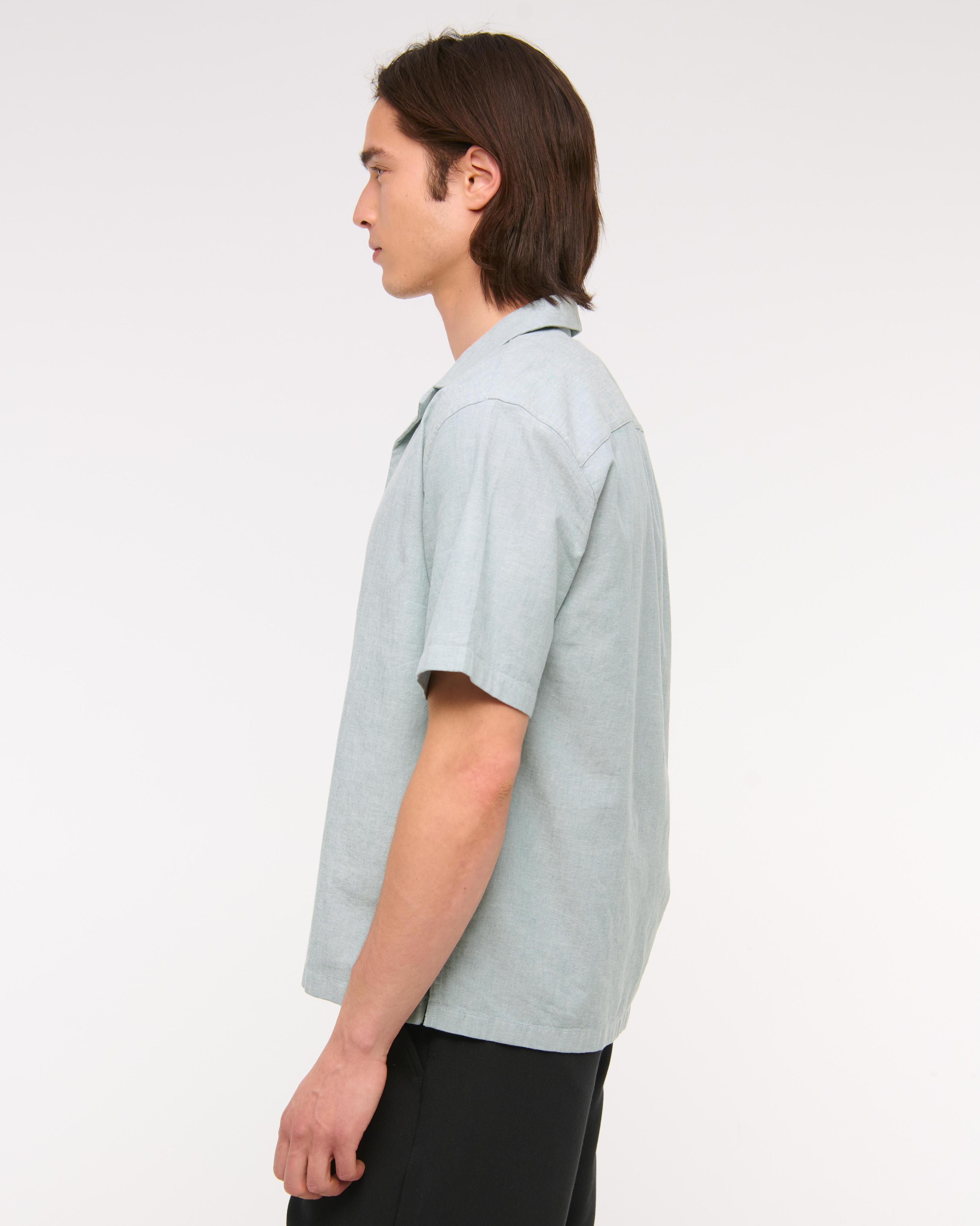 Camp Collar Summer Linen-Blend Shirt Product Image