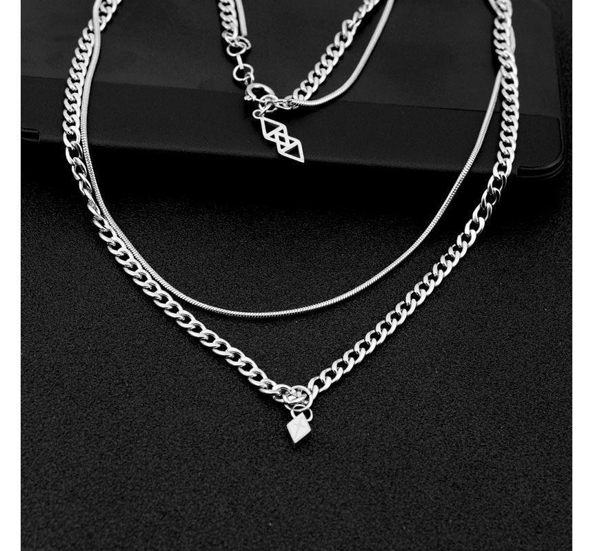 Pendant Layered Chain Necklace Product Image