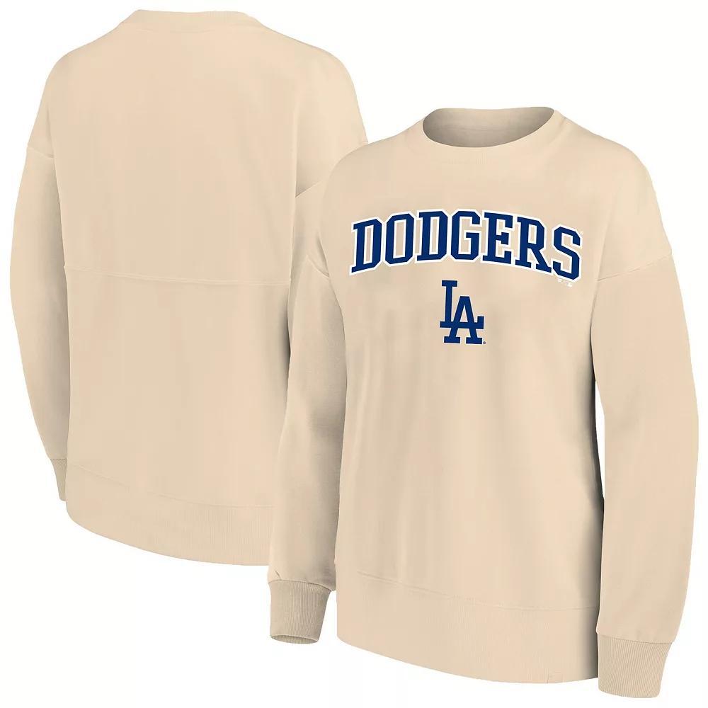 Women's Profile  Oatmeal Los Angeles Dodgers Plus Size French Terry Pullover Sweatshirt, Size: 4XL, Team Product Image