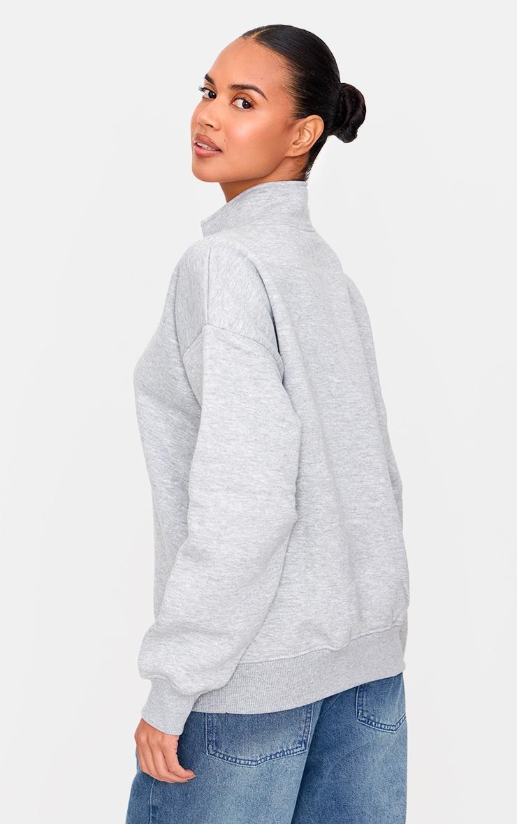 Grey Marl Cheries Coffee Puff Print Half Zip Sweatshirt Product Image