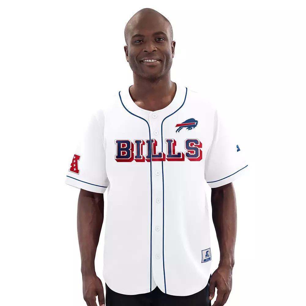 Men's Starter White Buffalo Bills Relay Full-Button Baseball Jersey,  Product Image