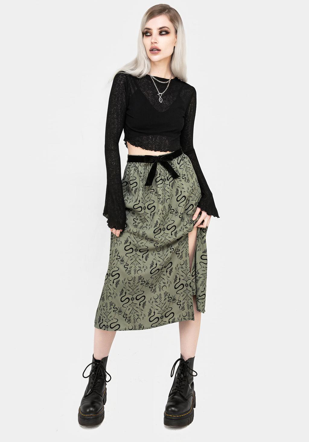 Dominion Snake Print Midi Skirt Product Image