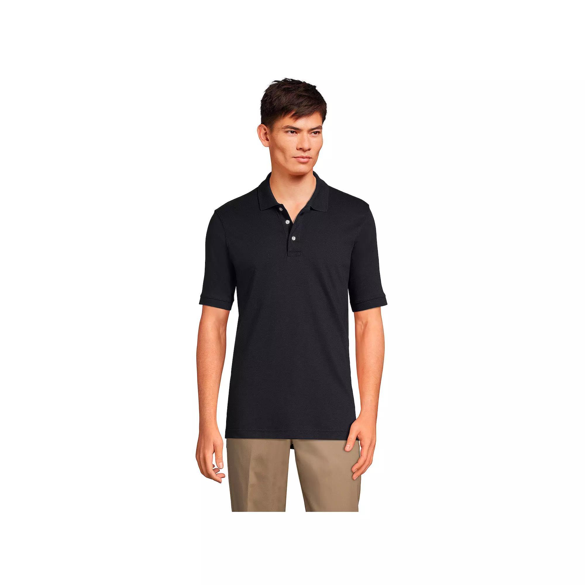 Men's Lands' End Short Sleeve Interlock Polo Shirt,  Product Image