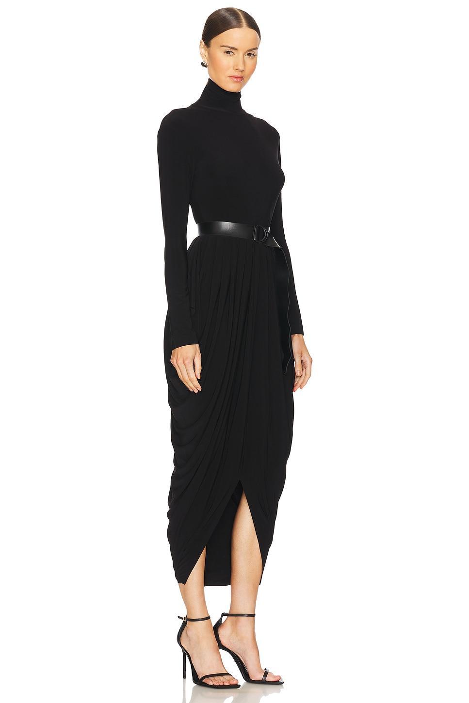 Long Sleeve Turtleneck Waterfall Dress Norma Kamali Product Image