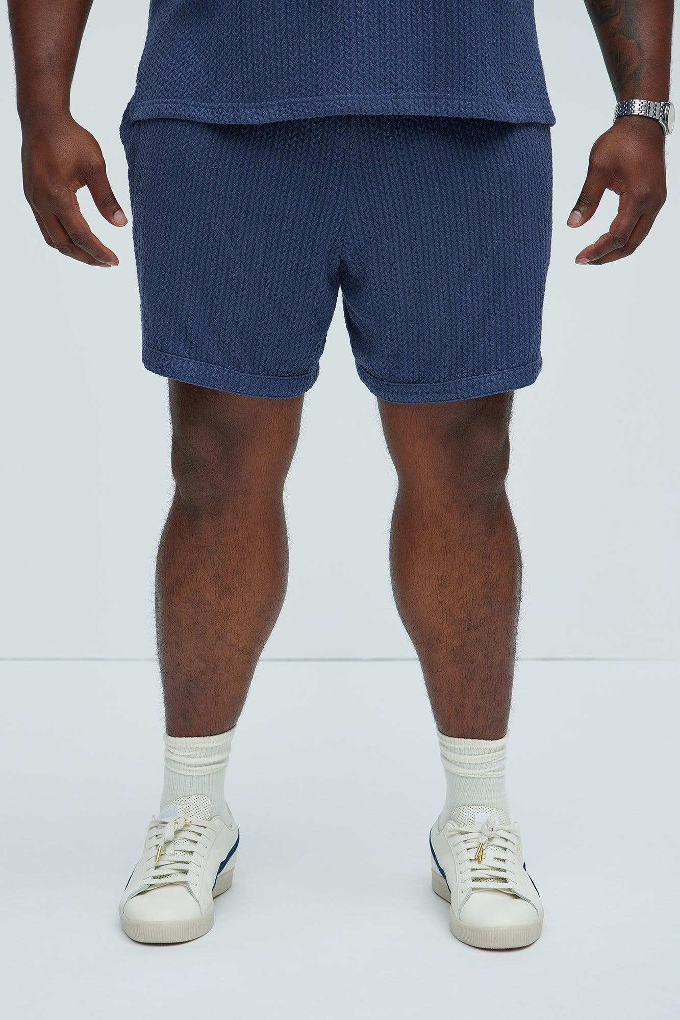 Catanina Textured Shorts - Navy Product Image