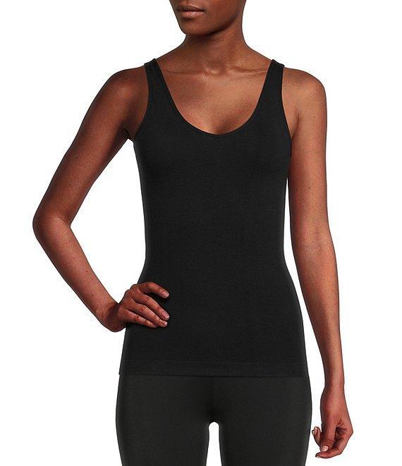 Modern Movement Seamless Scoop Neck Sleeveless Cotton Blend Tank Product Image