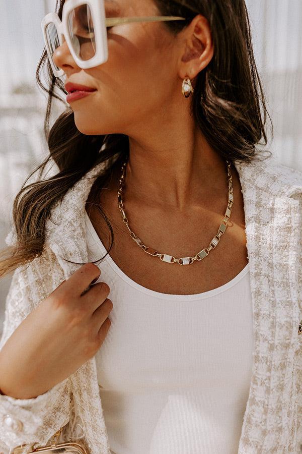 Kendra Scott Jessie Gold Chain Necklace in White Crystal Product Image