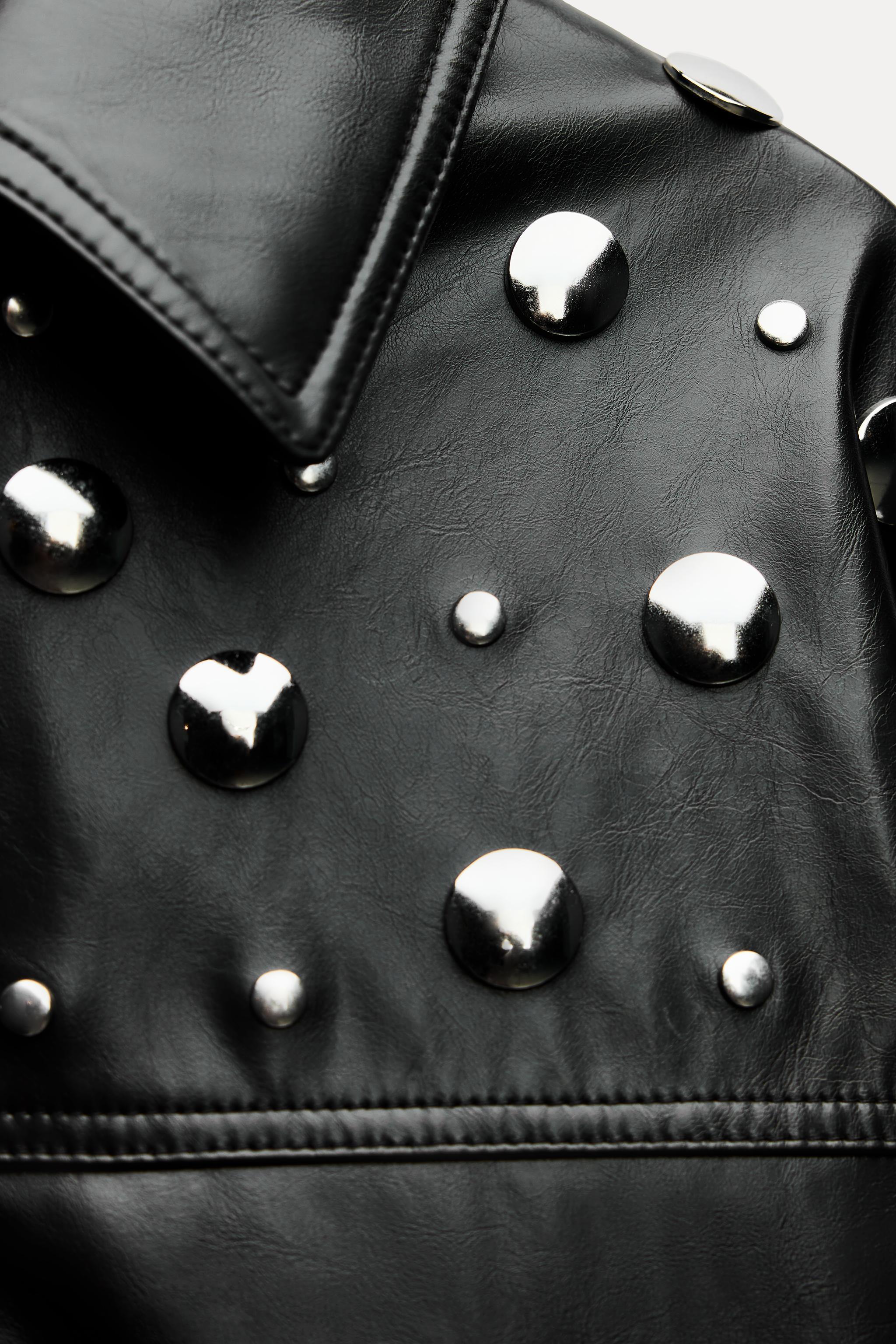 FAUX LEATHER STUDDED JACKET ZW COLLECTION Product Image