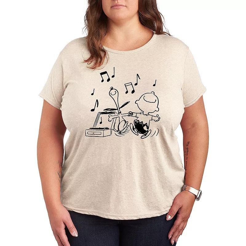 Plus Peanuts Snoopy & Charlie Brown Dancing Graphic Tee, Womens Product Image