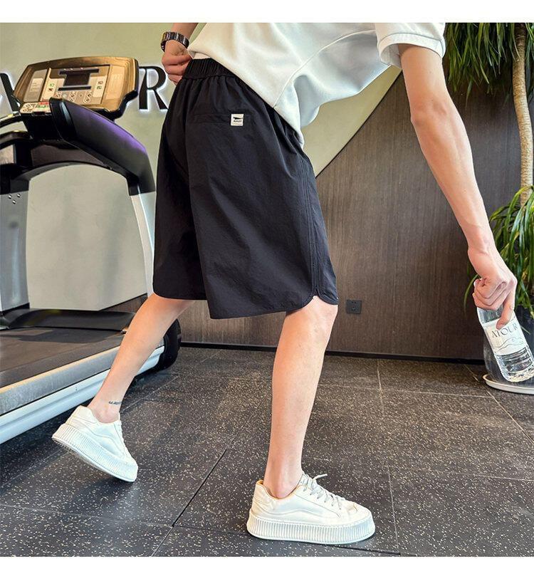 Drawstring Waist Plain Shorts Product Image