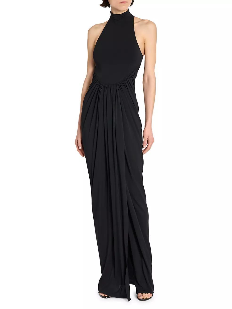 Jersey Draped Sleeveless Maxi Dress Product Image