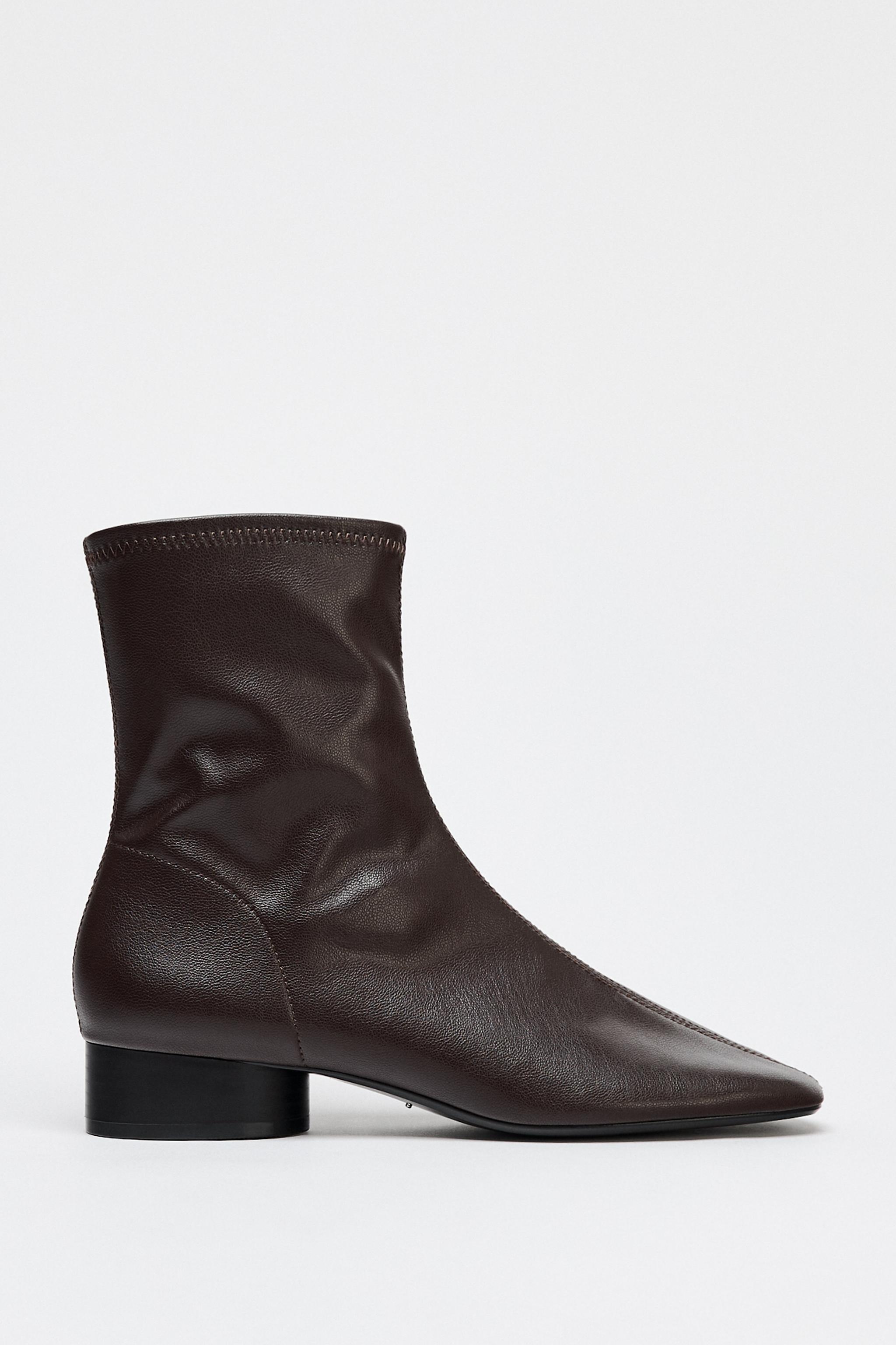 SOFT TOPSTITCHED ANKLE BOOTS Product Image