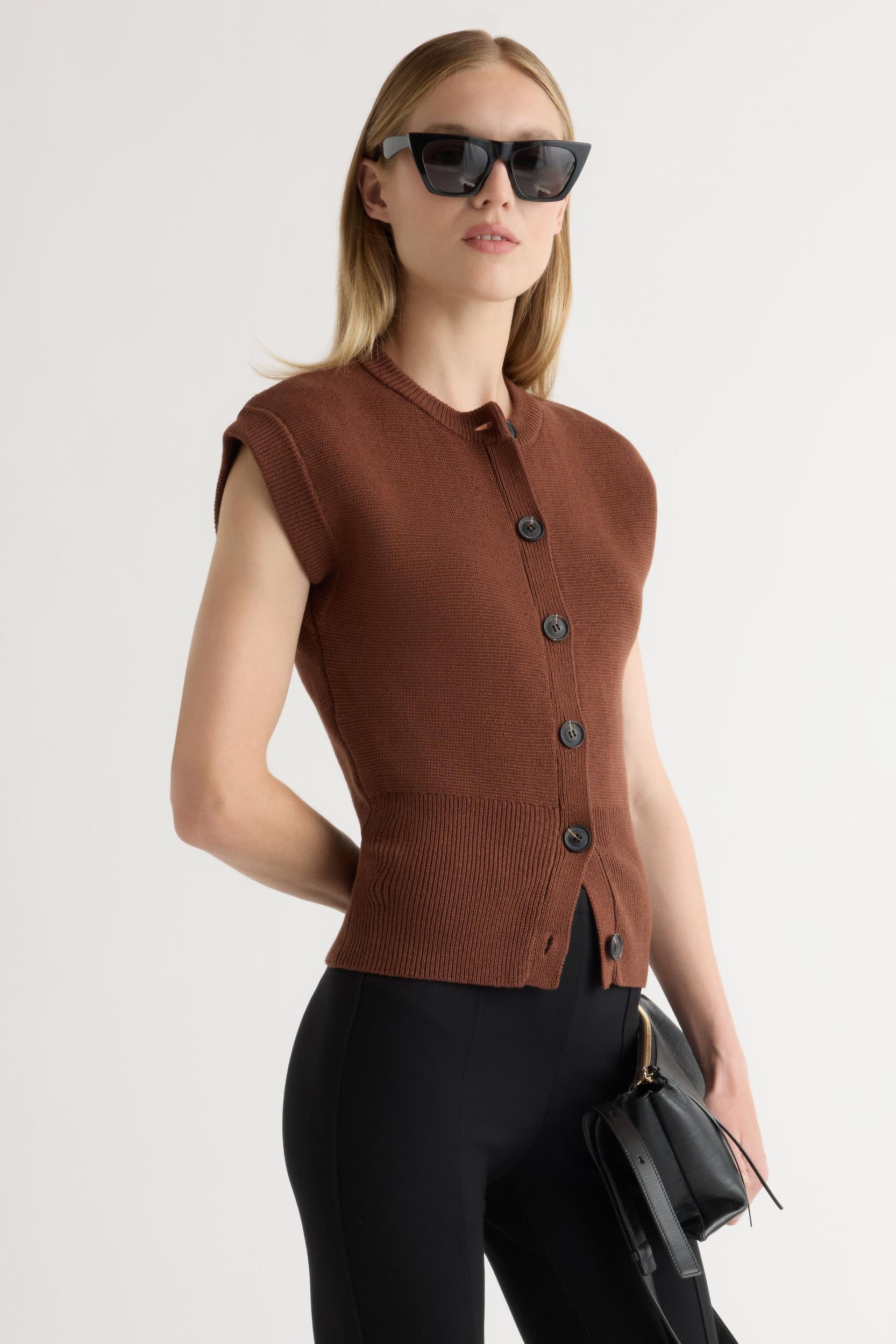 Solea Button Knit Vest Product Image