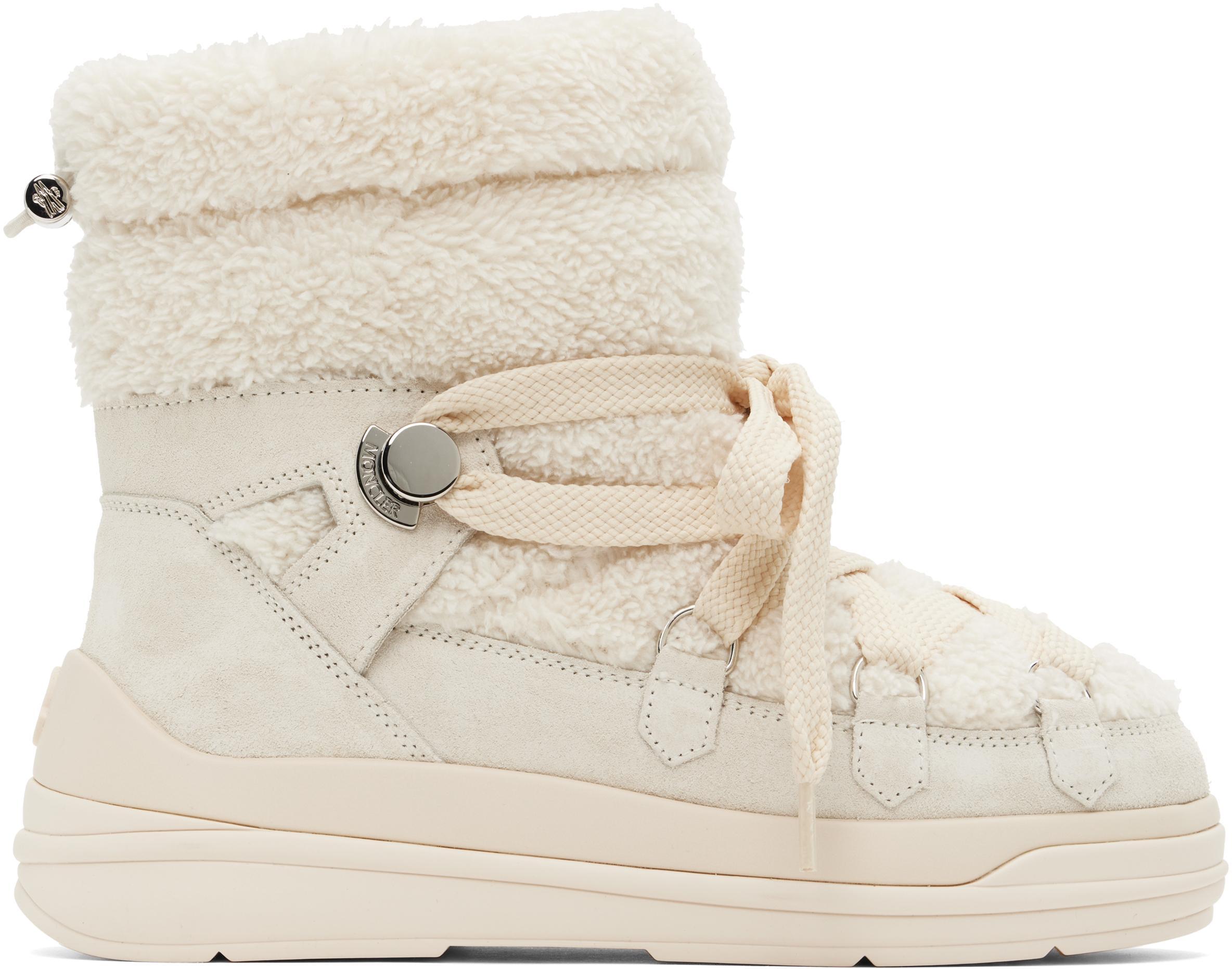 MONCLER Insolux Leather-trimmed Snow Boots In Off-white Product Image