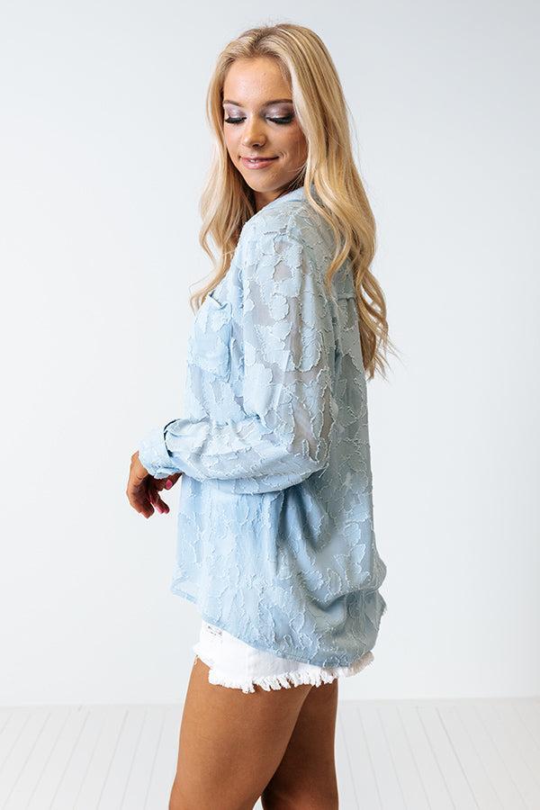 Brag On You Button Up In Sky Blue Product Image