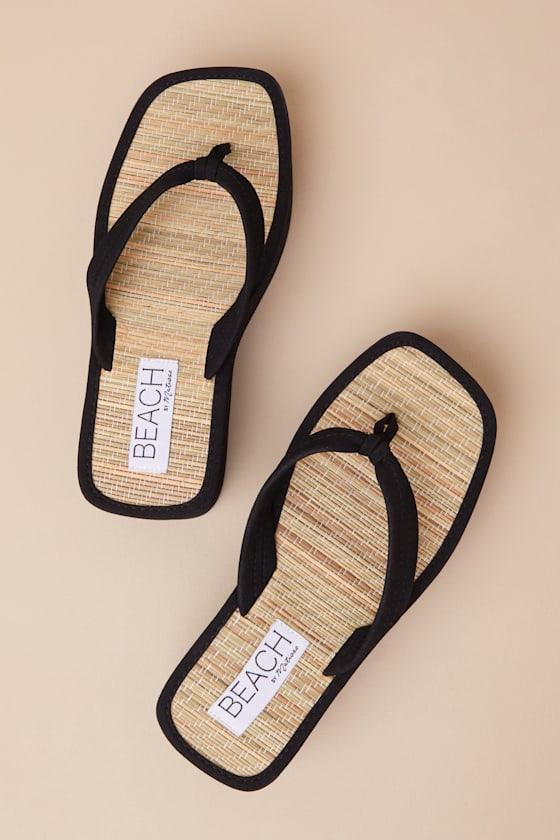 Vero Black Platform Thong Sandals Product Image