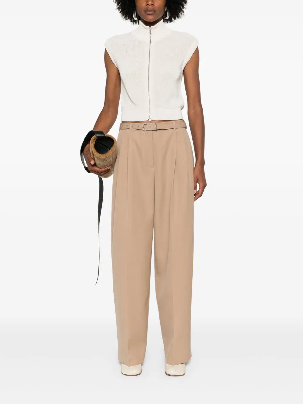 JIL SANDER Belted Trousers In Brown Product Image