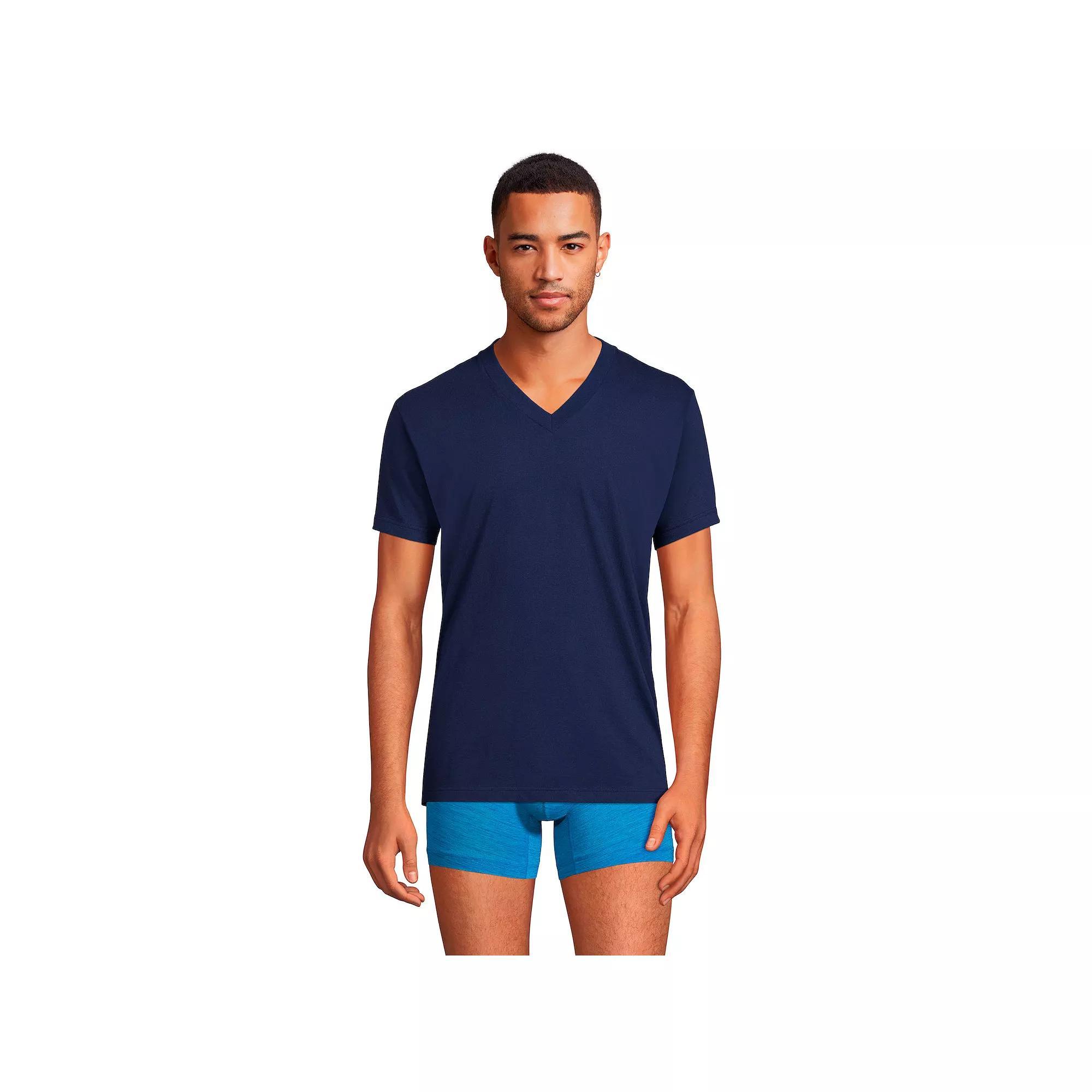 Men's Lands' End Premium Cotton V-Neck Tee - 3 Pack,  Product Image