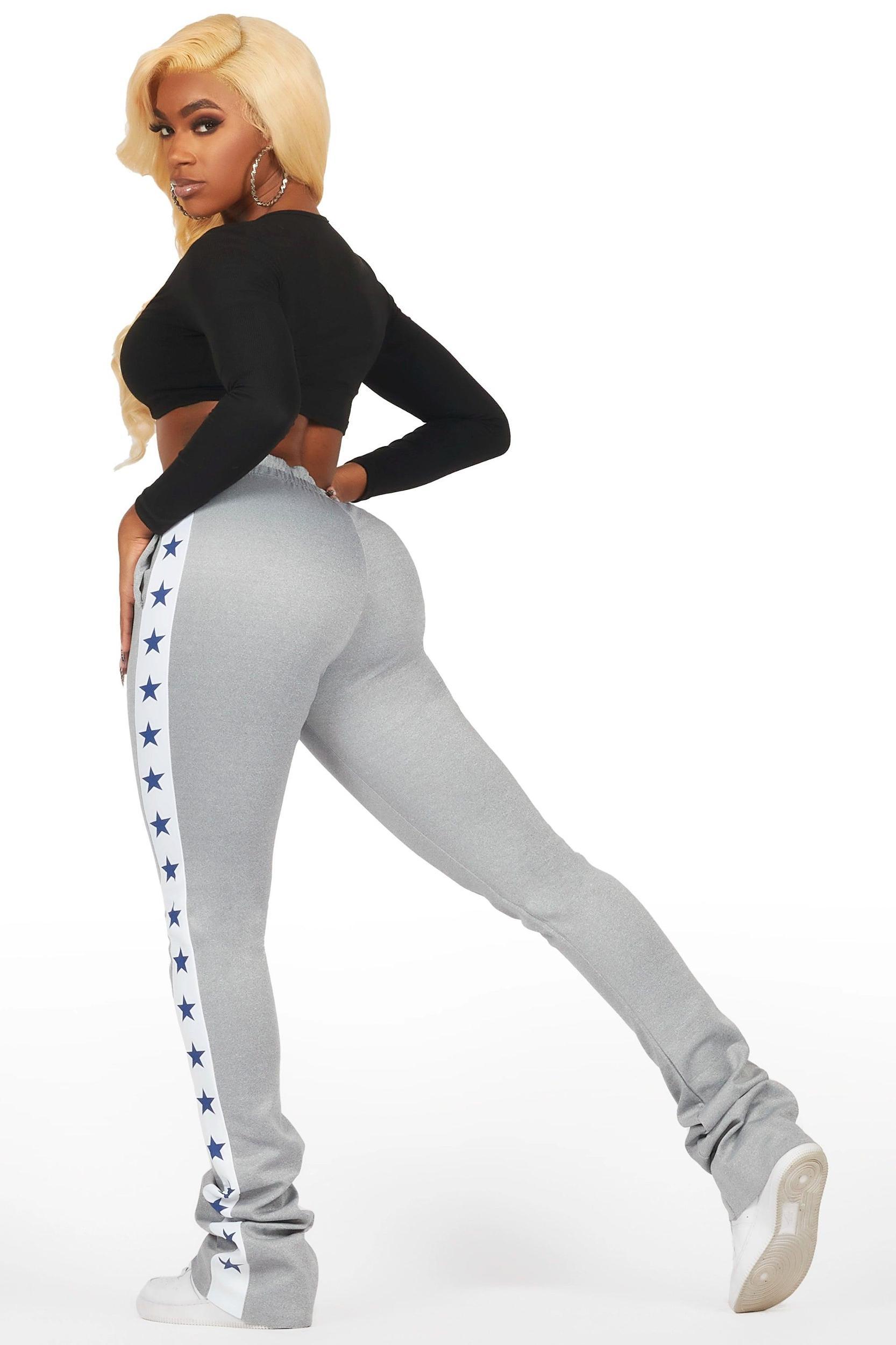 Kevona Heather Grey Super Stacked Track Pant Female Product Image
