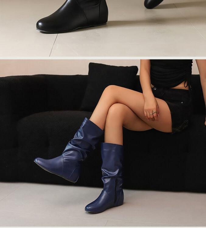 Wedge Heel Mid Calf Boots Product Image