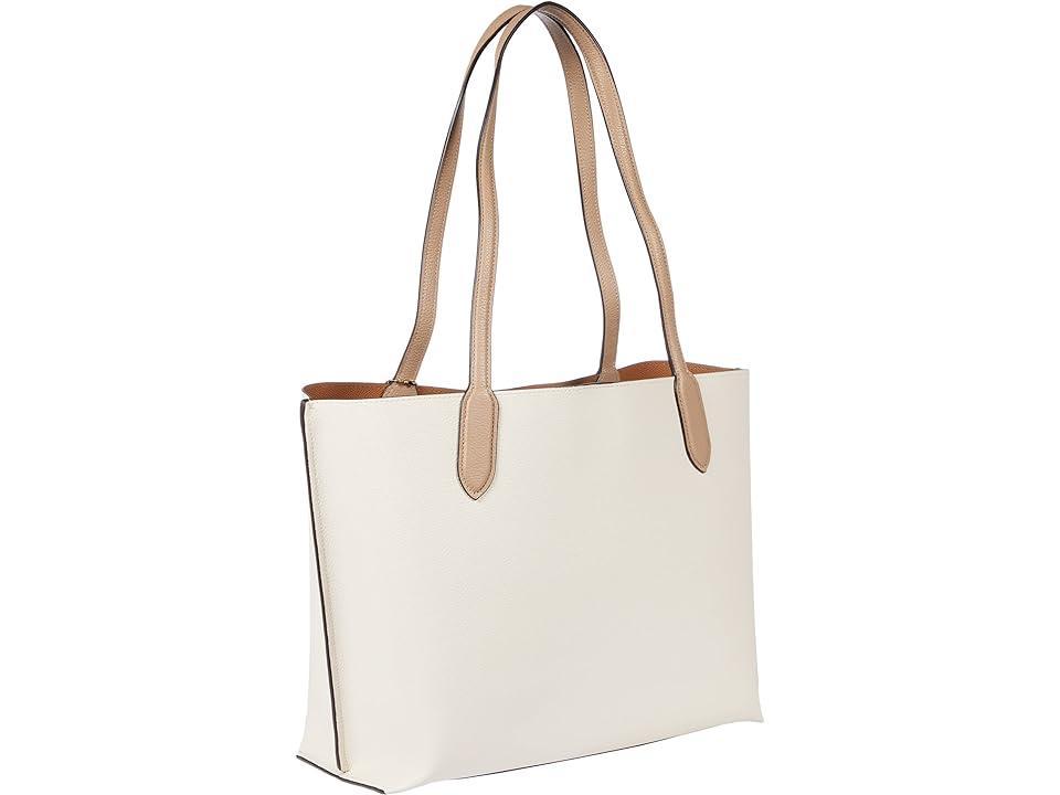 COACH Color-Block Leather Willow Tote (Chalk Multi) Bags Product Image