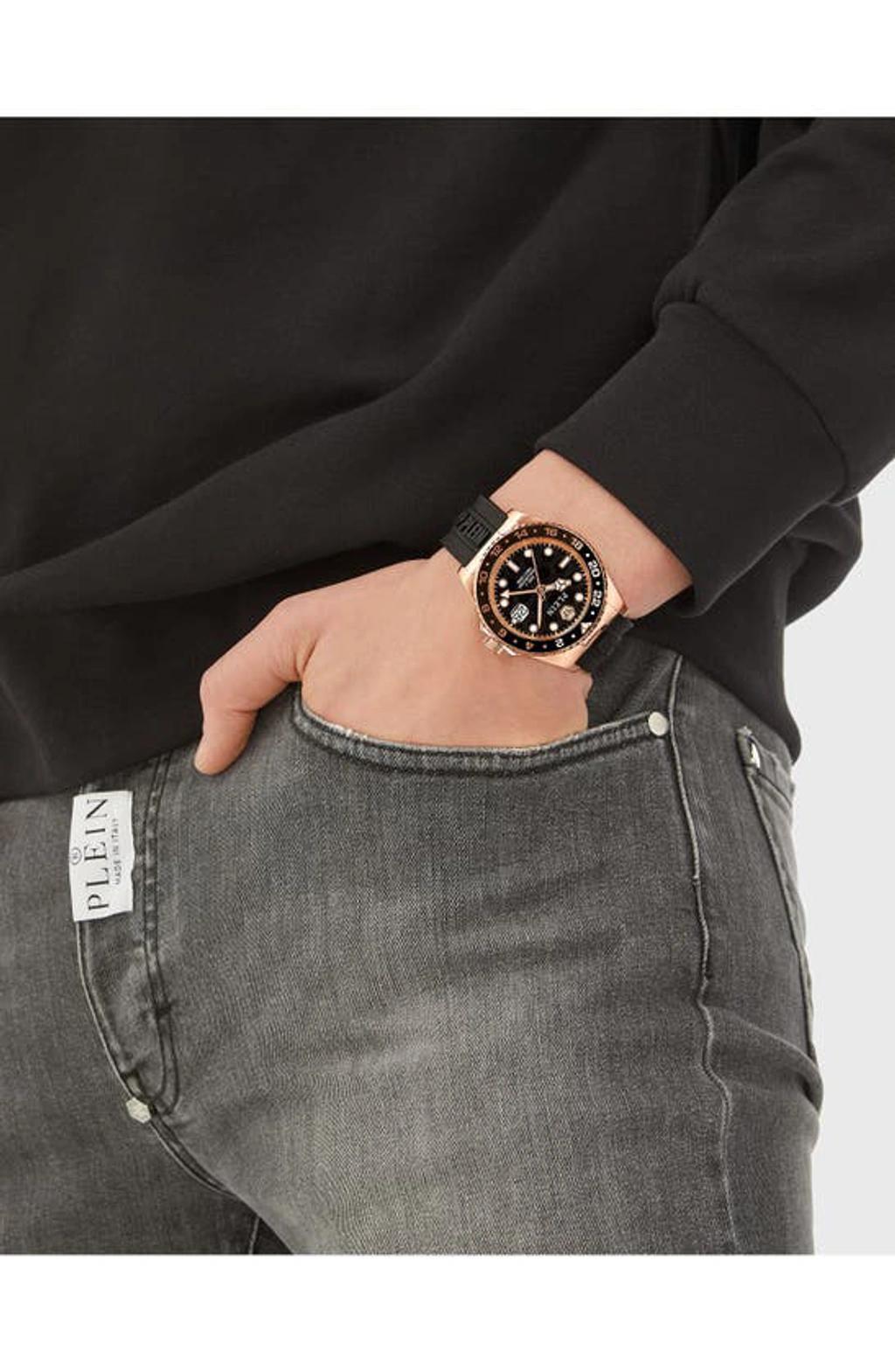 PHILIPP PLEIN Gmt-i Challenger Silicone Watch In Gold Product Image