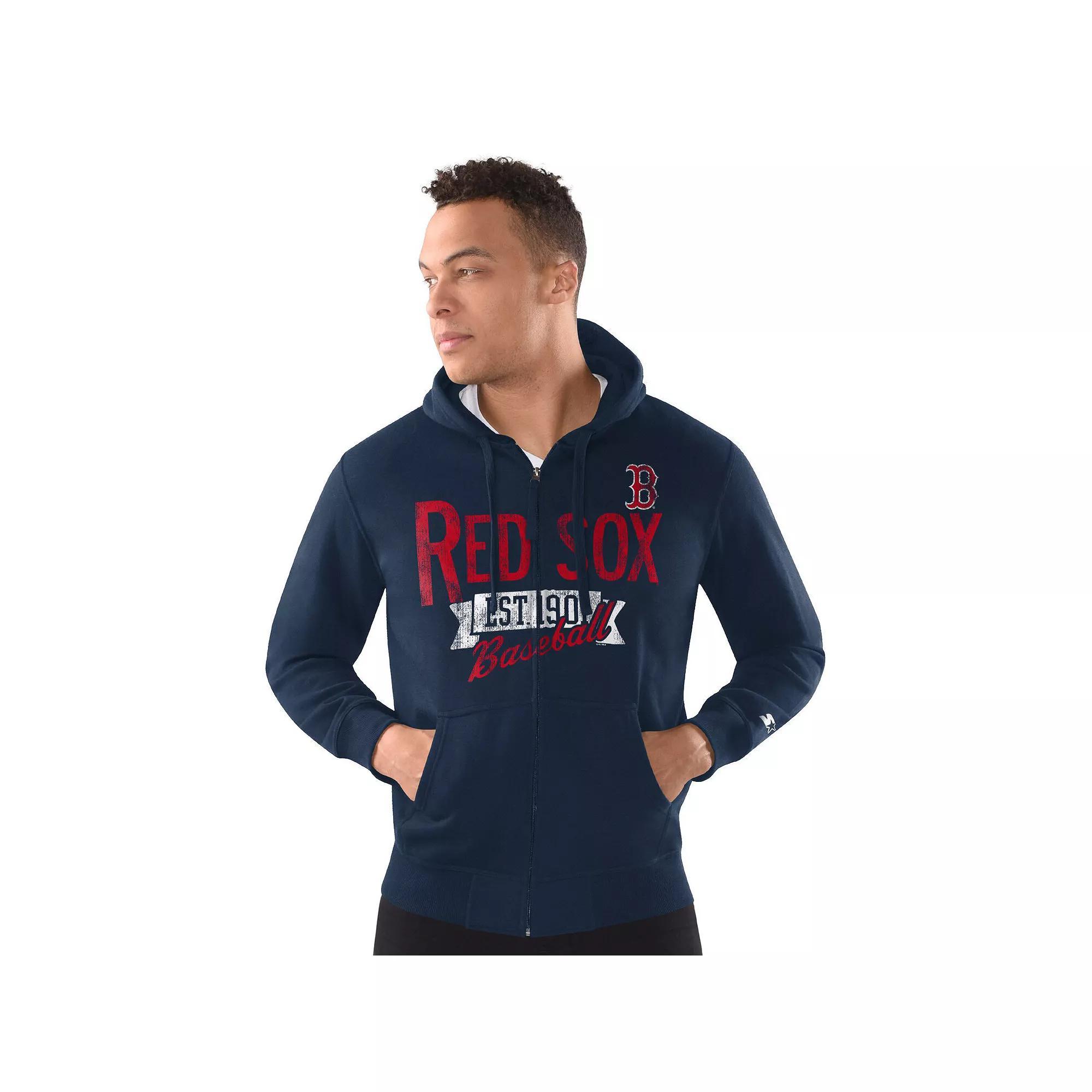 Men's Starter Royal Los Angeles Rams Distressed Classic Full-Zip Hoodie,  Product Image