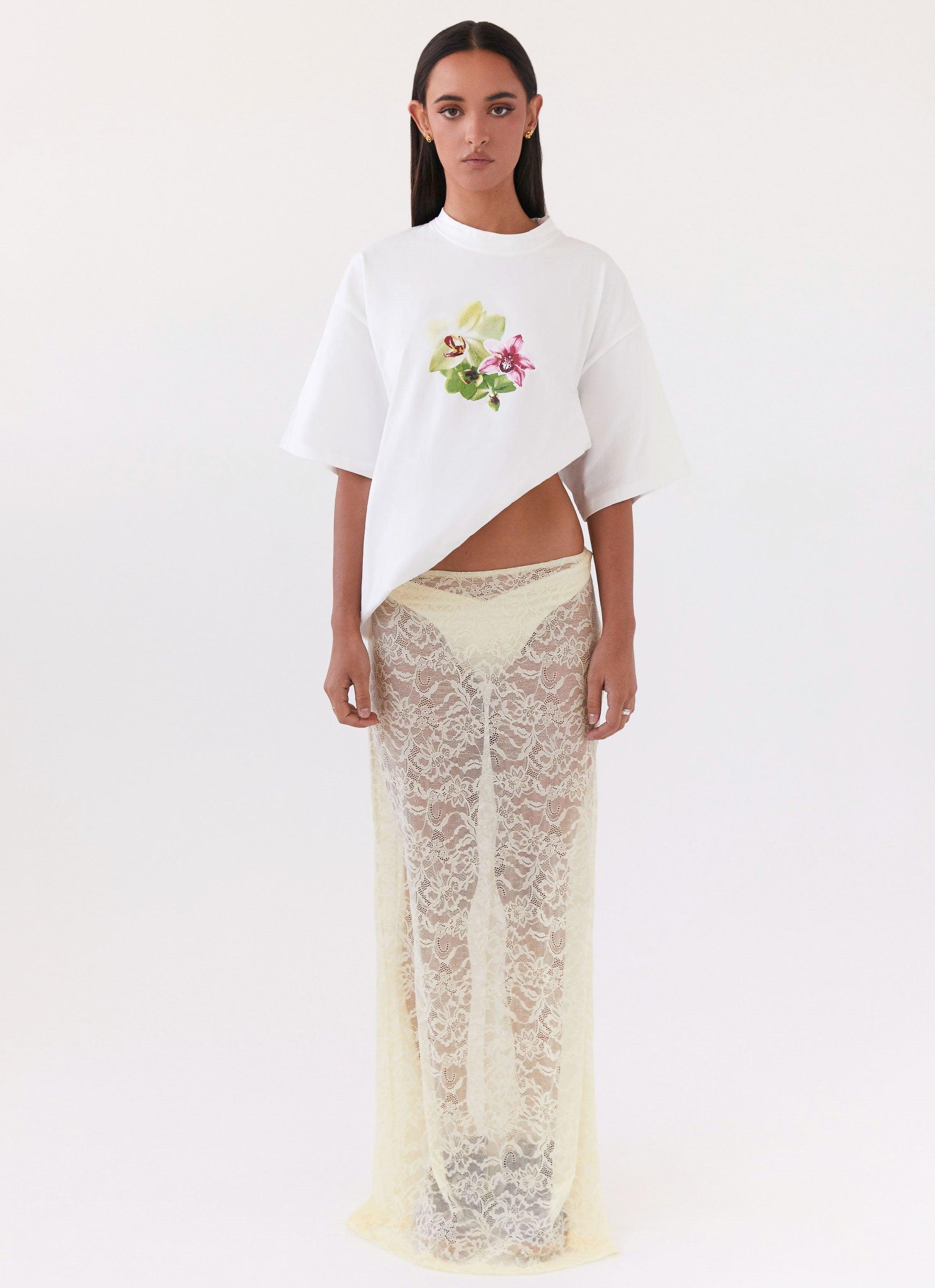 Atoir Lace Maxi Skirt - Yellow Product Image