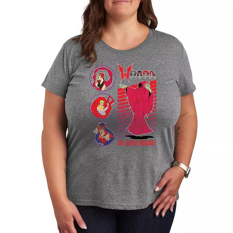 Plus She-Ra Horde Vixens Graphic Tee, Women's, Size: 4XL, Grey Gray Product Image