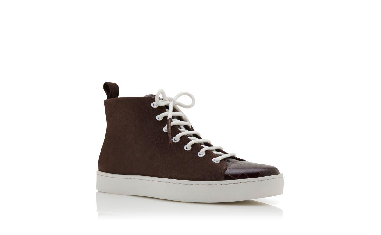 SEMANADOHI Brown Calf Leather Lace Up Sneakers Product Image