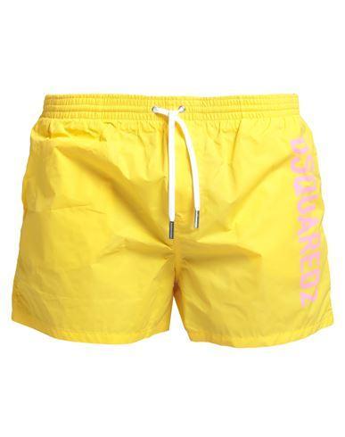 DSQUARED2 Man Swim Trunks Yellow Size 38 Polyamide Product Image